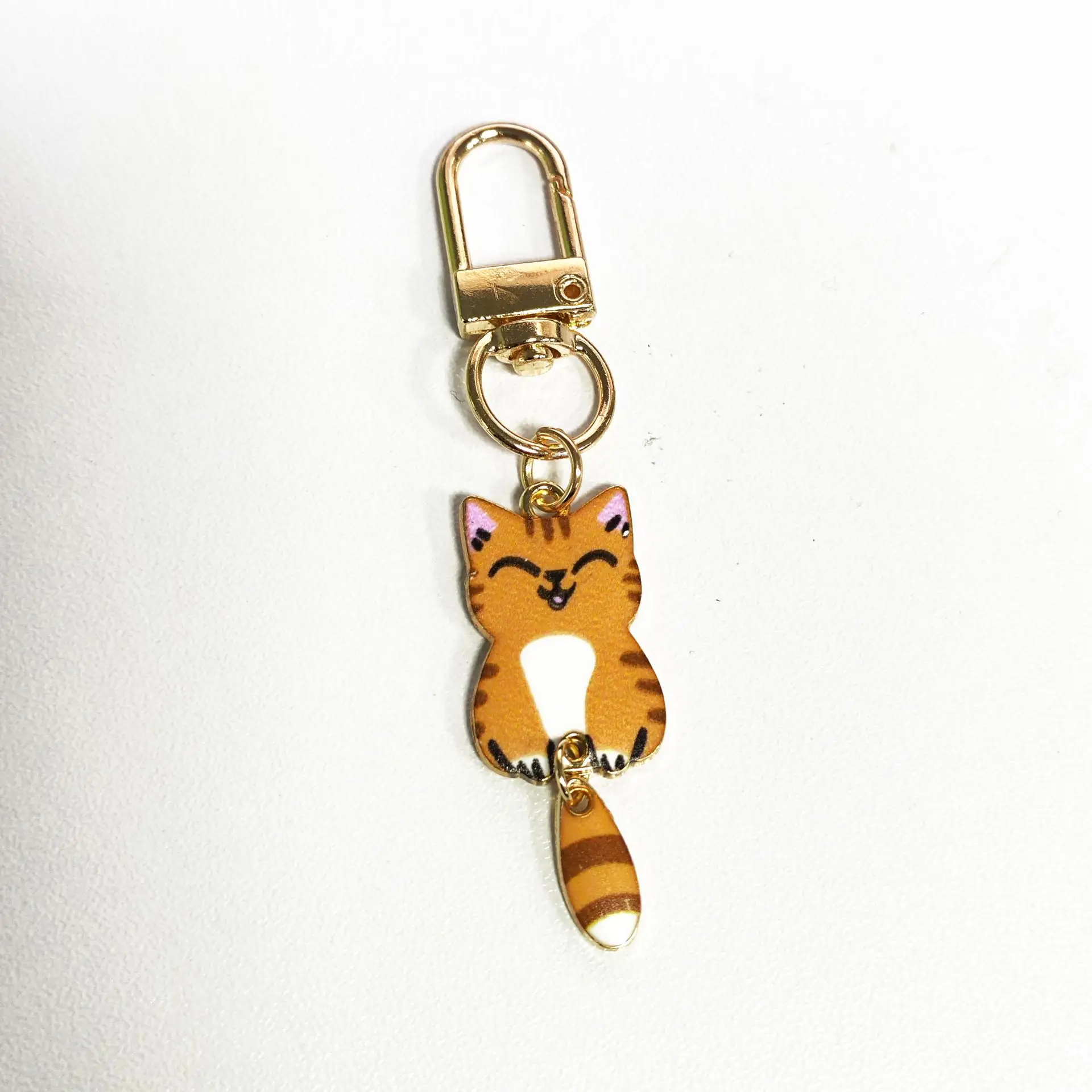 Cute Cartoon Kitten Custom Keychain, Key Ring Pendant