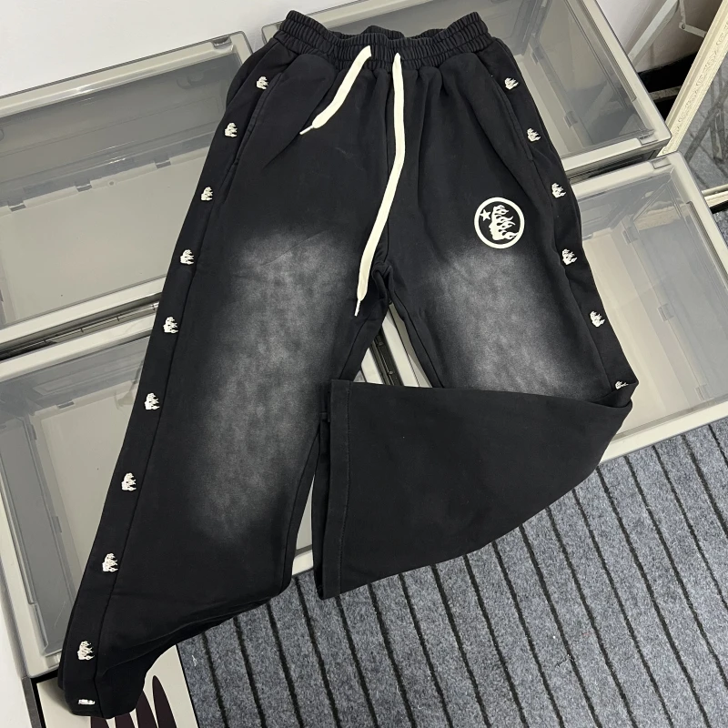 

American Sle Hell Star Waed out Metal Button Casual Pants Men Women Loose Long Trousers Spring Youth Active Leisure Pants