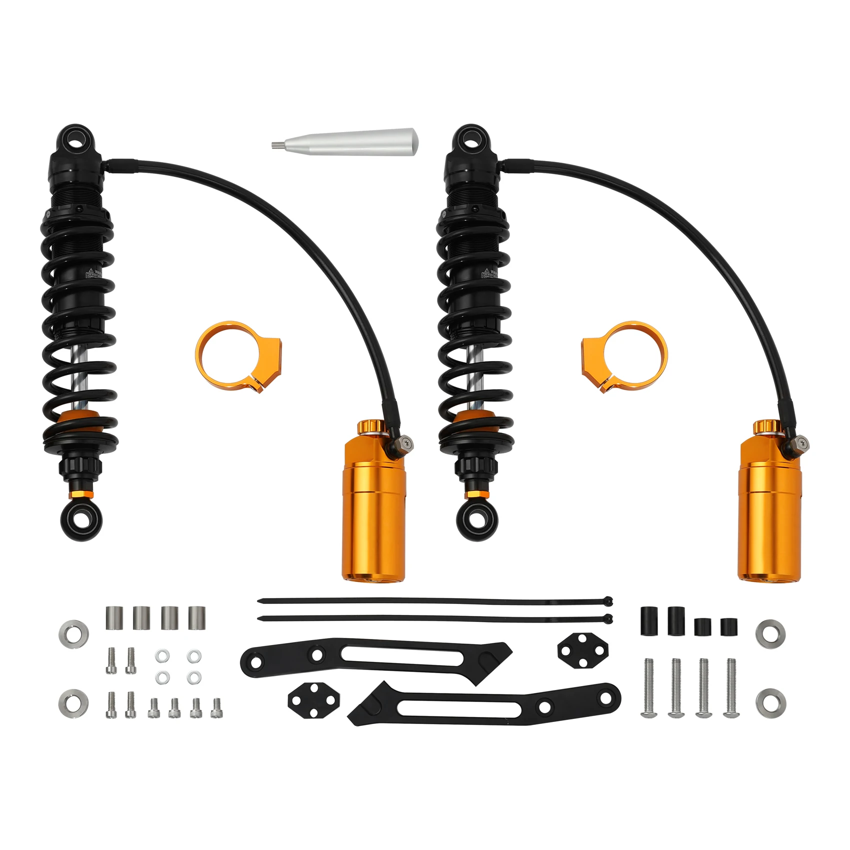 Remote Reservoir Rear Suspensions Shocks Fit For Harley Road Glide Road King 1990-2024 / Street Glide 2006-2024