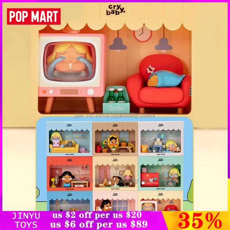 

POP MART CRYBABY Sad Club Series Blind Box Toys Cute Action Figure Mystery Kawaii Room Decoration Confirm Style Gifts for Kids