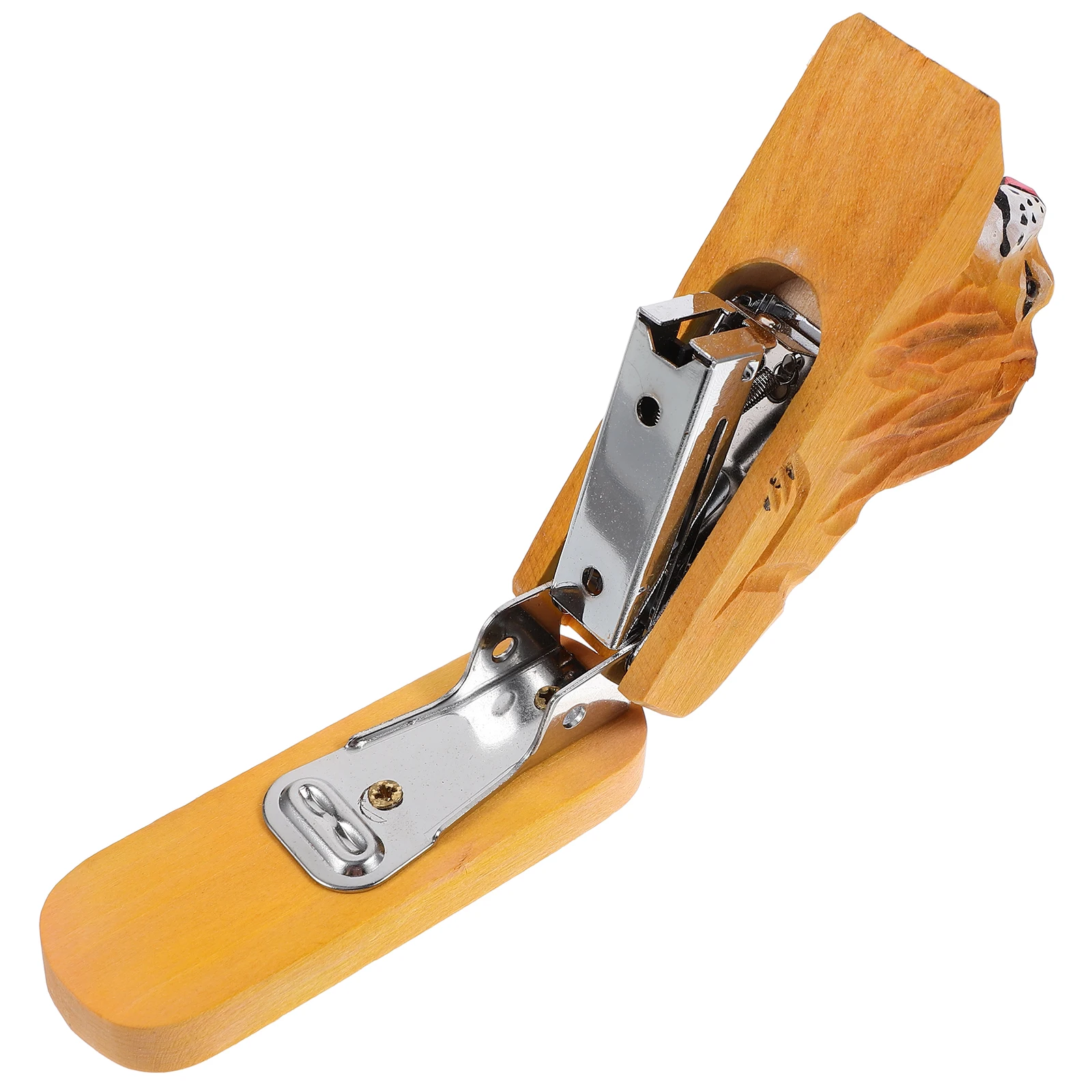 

Mini Animal Stapler Wood Lion Shaped Desktop Accessory Cute Office Supply Paper Tool Small Wood Craft Gift Idea