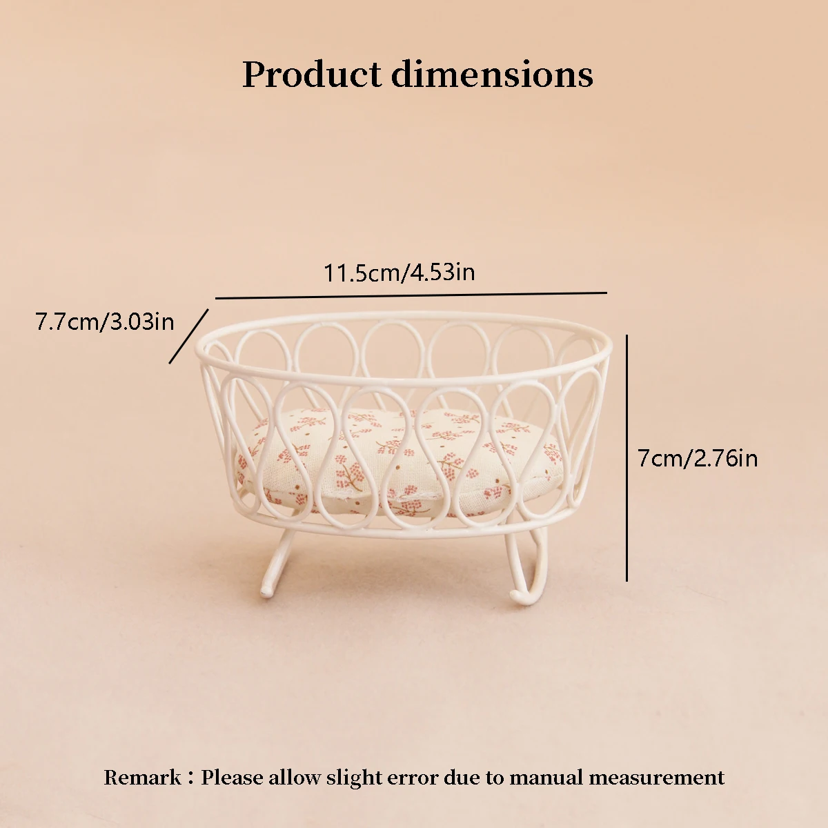 Miniature Simulation Furniture 1:12 Iron Cradle Suitable for Miniature House Decorative Ornaments