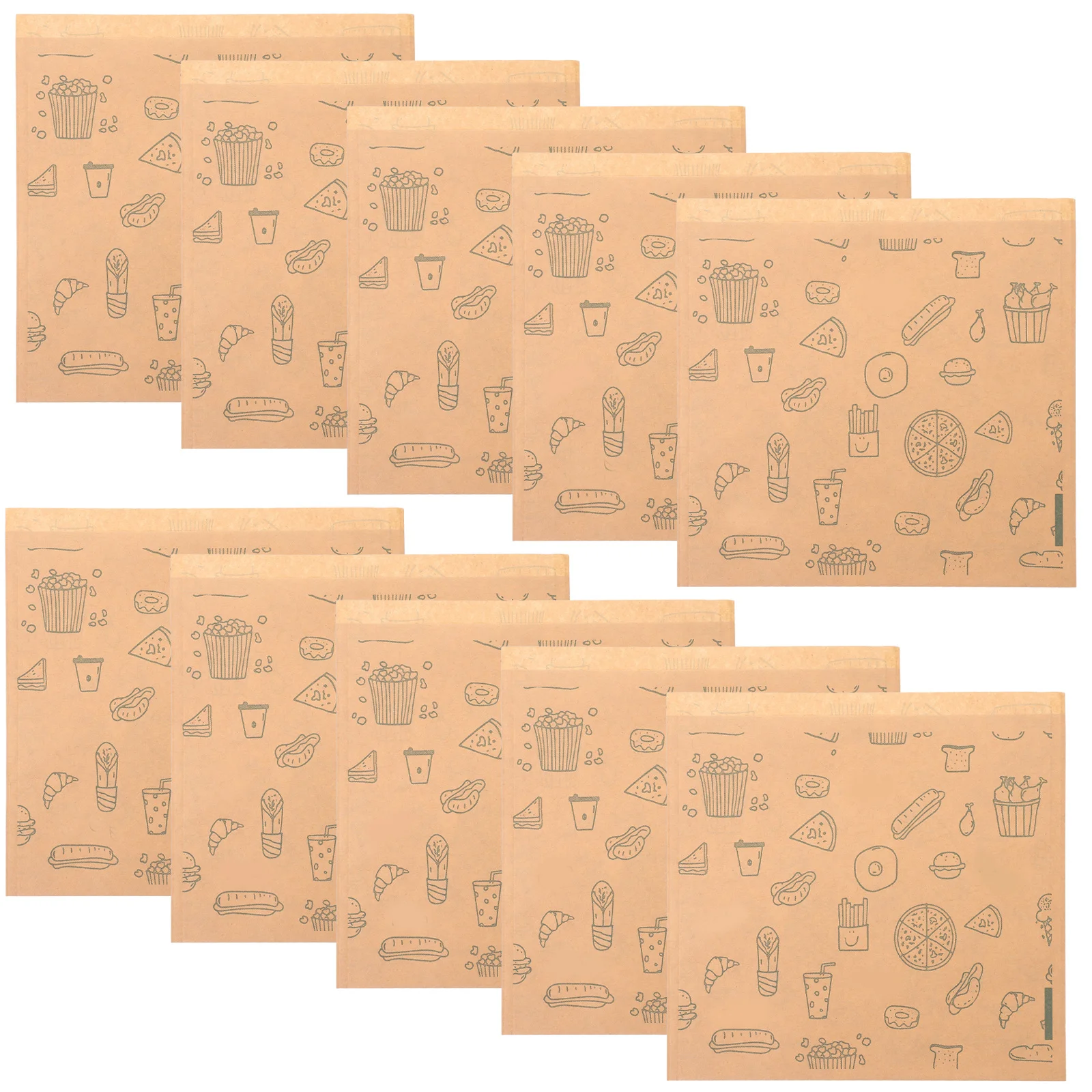 

50Pcs Food Grade Paper Sandwich Bags Grease Resistant Packaging Bags for Bakery Bread Donuts Pastries Snacks Bread Pouches