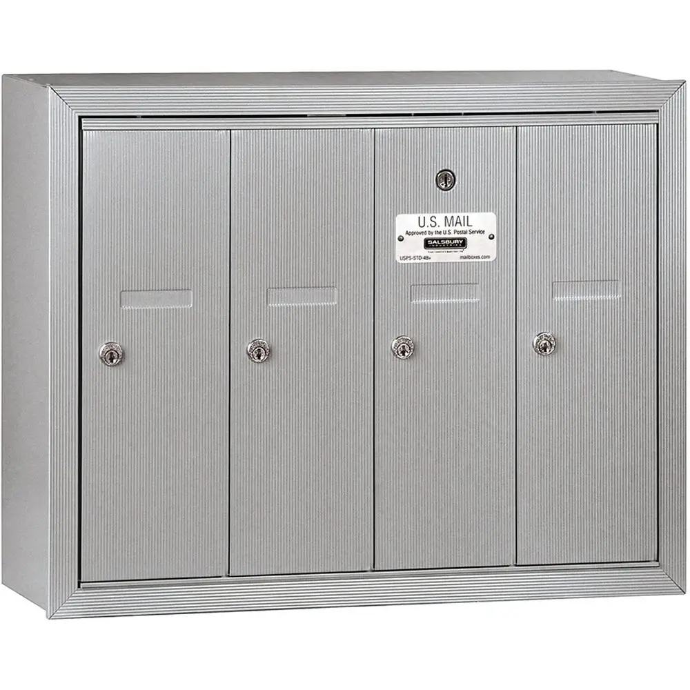 

Surface Mounted Vertical Mailbox with Master Lock, Private Access for 4 Doors