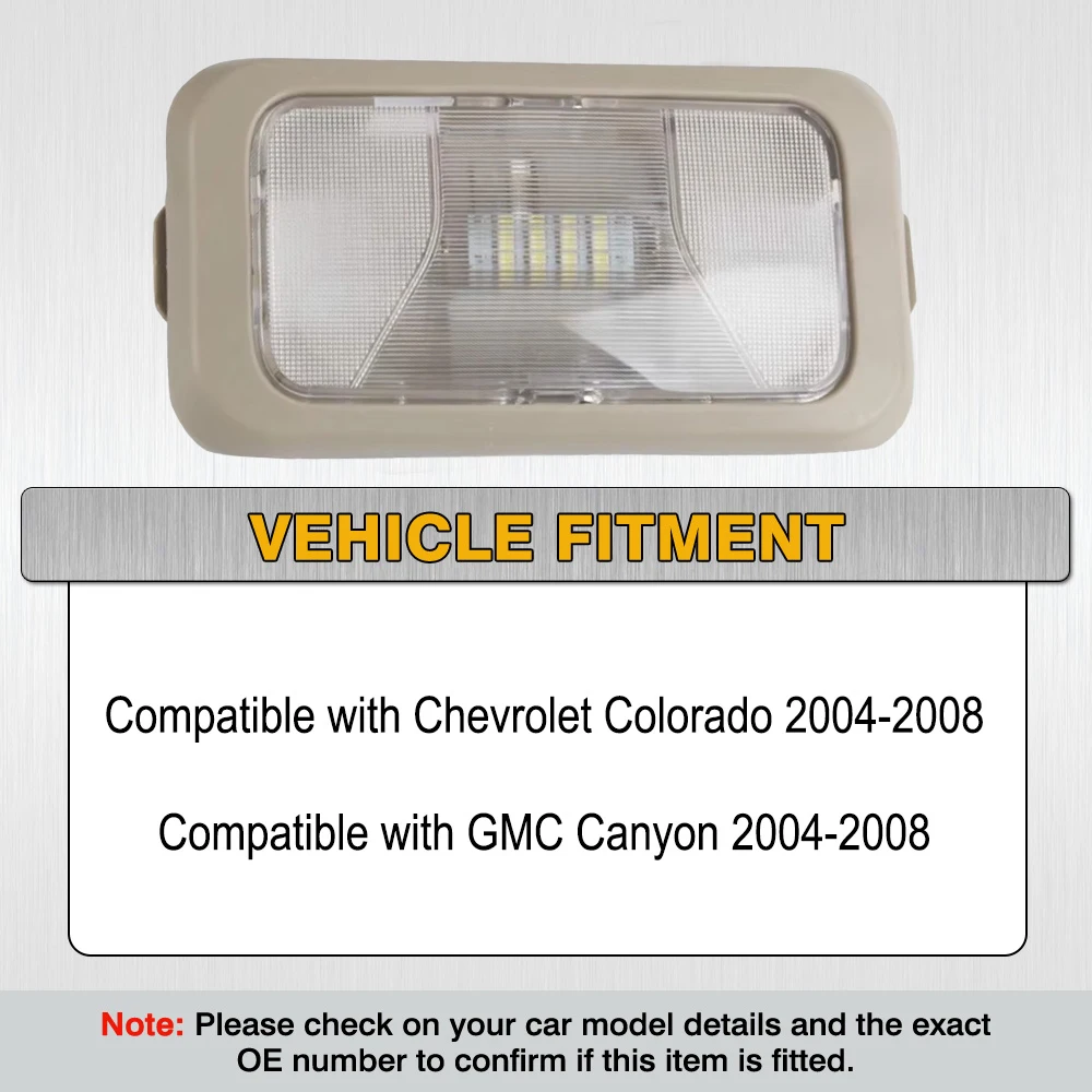 

For Chevrolet Colorado GMC Canyon 2004 2005 2006 2007 2008 Car Interior Dome Roof Light Lamp with Housing 15126553 15191866