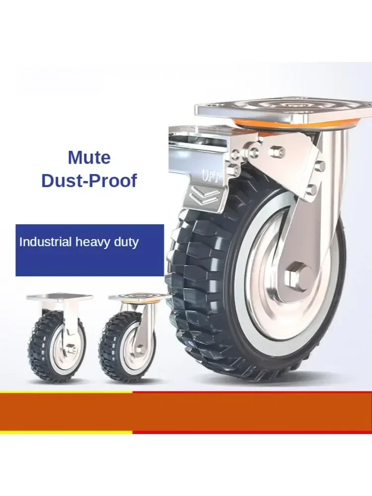 4 Inch Universal Wheel Dust Proof Polyurethane Caster Flat Car Trolley Pulley