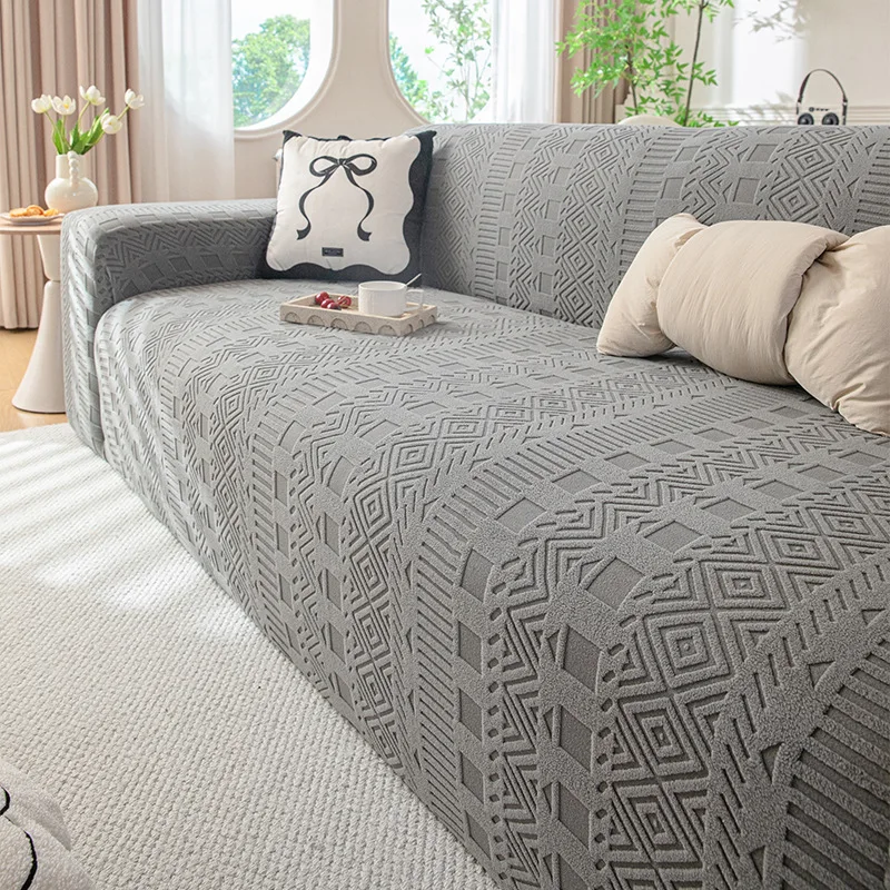 Thick Jacquard Sofa Cover for Living Room, Elastic Sofa Cover, L-Shaped Corner, 1, 2, 3, 4 Seater