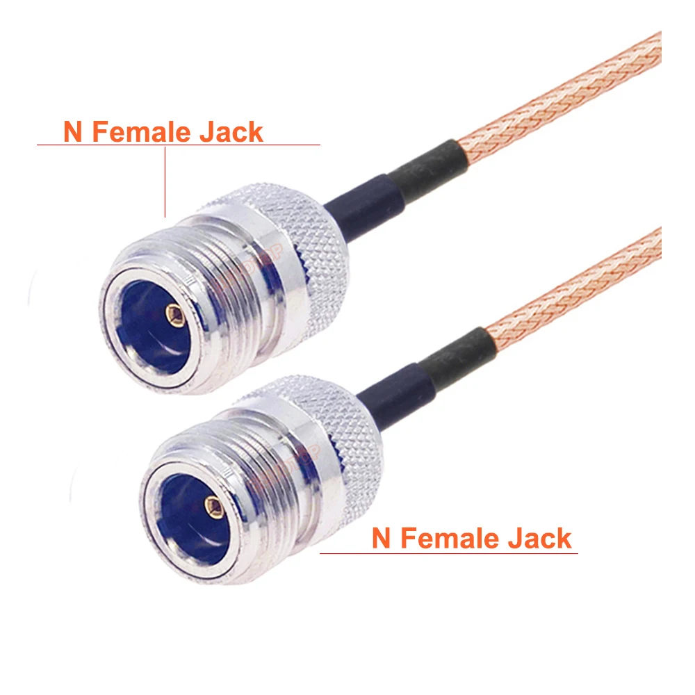 BEVOTOP N Type Panel Mount 4-Hole Flange Female to Female RG316 Cable Adapter 50Ohm Low Loss RF Coaxial Antenna Extension Jumper
