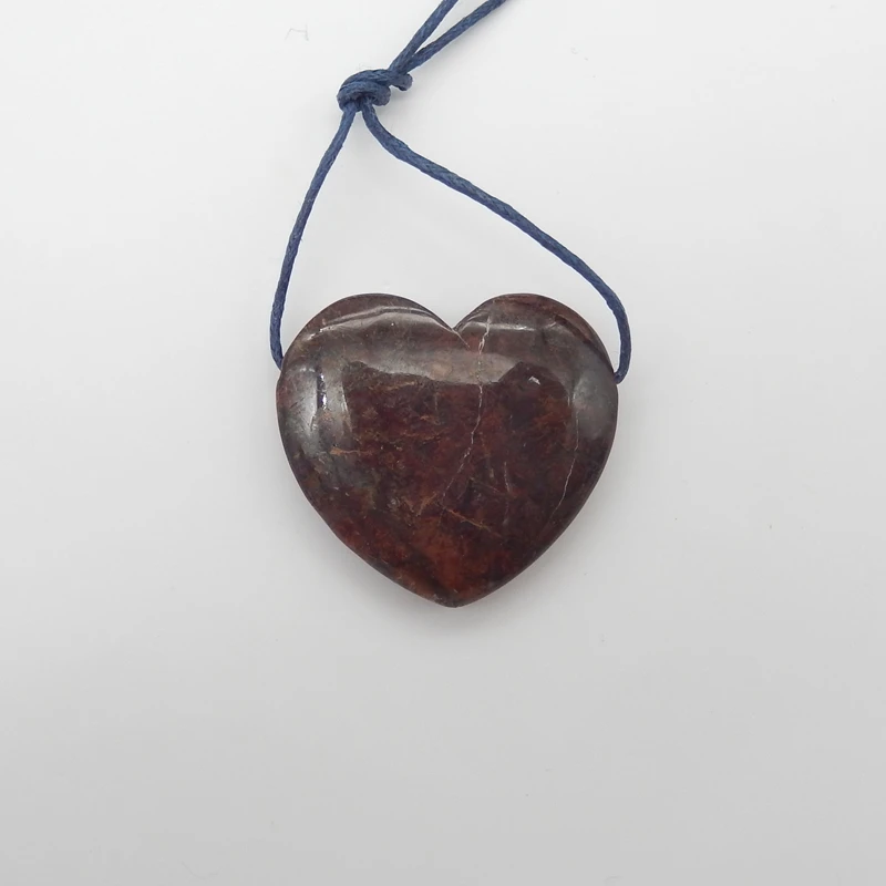 

Natural Gemstone Pietersite Heart Shape Pendant Side Drilled Bead 32x29x7mm 10.6g Semiprecious Fashion Jewelry Accessory