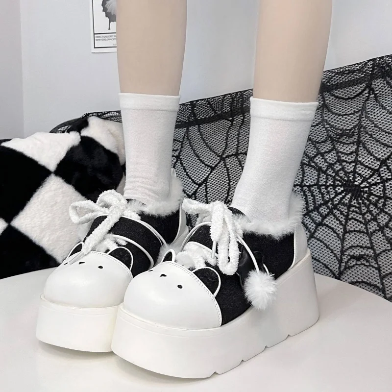 Witch's Night Original Girl Single Shoes Y2k Subculture Versatile Girl Lolita Thick Soled Cute Canvas Shoes Lolita Shoes