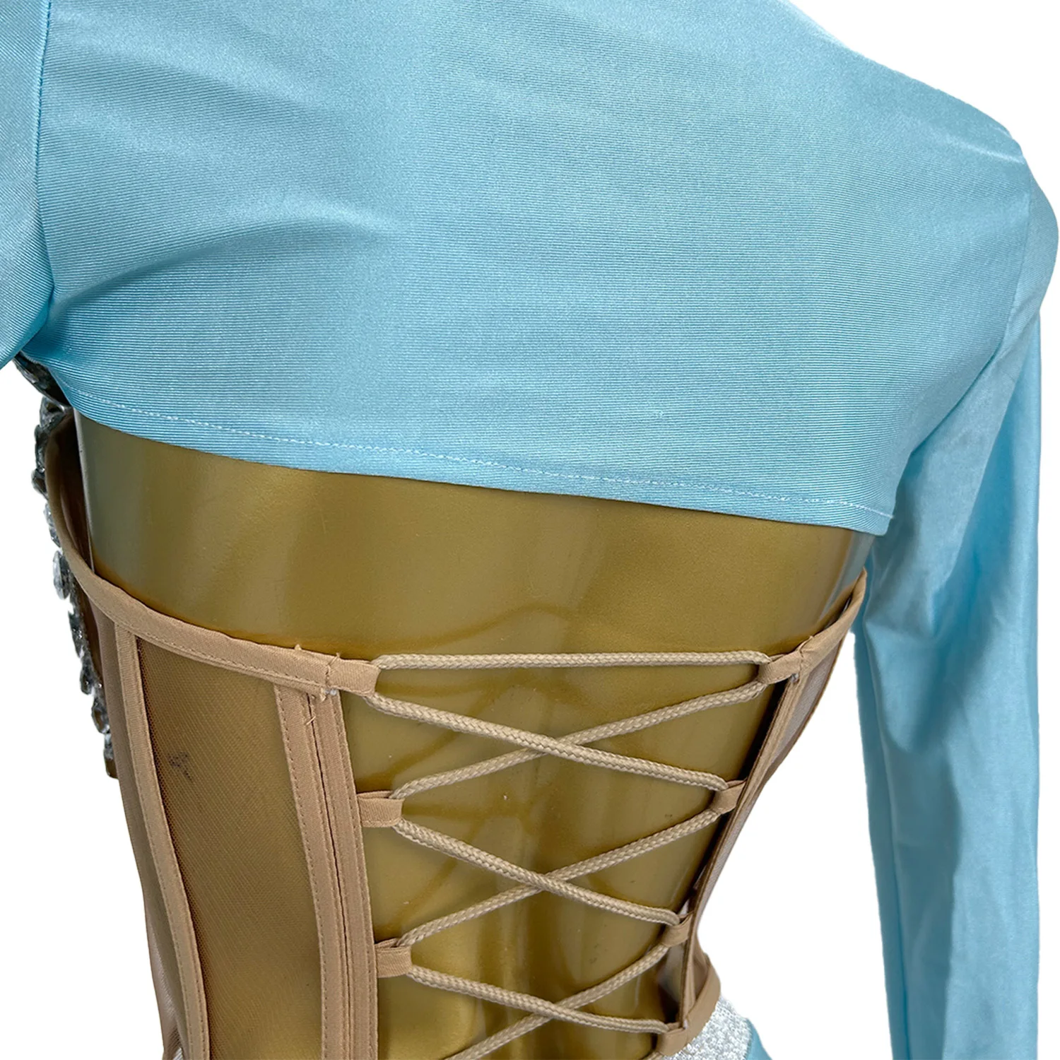 Sexy Strapless Rhinestone Tops Zipper Jacket High-waist Shorts 3-Pieces Sets Party Nightclub Performance Costume Jianmei