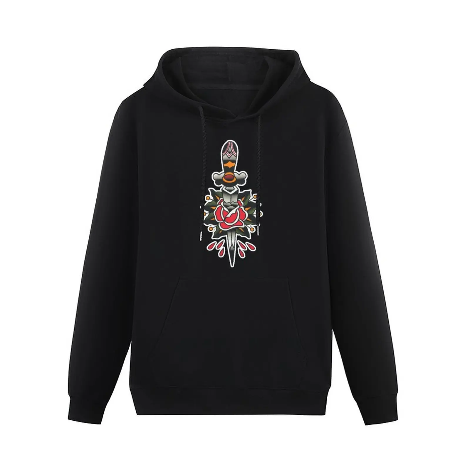 Traditional Dagger & Rose Tattoo Design Pullover Hoodie mens clothes blouse hoodie men