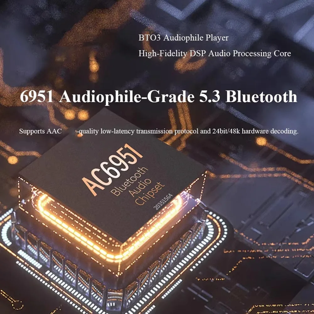 HowAA87 HIFI Audio Decoder Bluetooth5.3 Audio Receiver 24bit 48KHz Lossless Decoding USB PlaybackBuilt-in OPA2134 OpAmp FM Radio