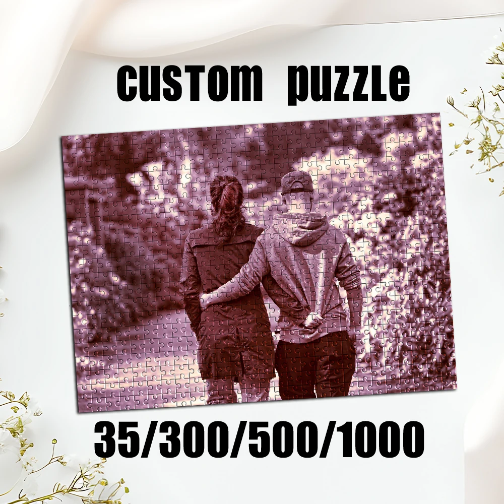35/300/500/1000pcs Personalized Custom Photo Puzzle Couple photo Toys for Kids Gifts