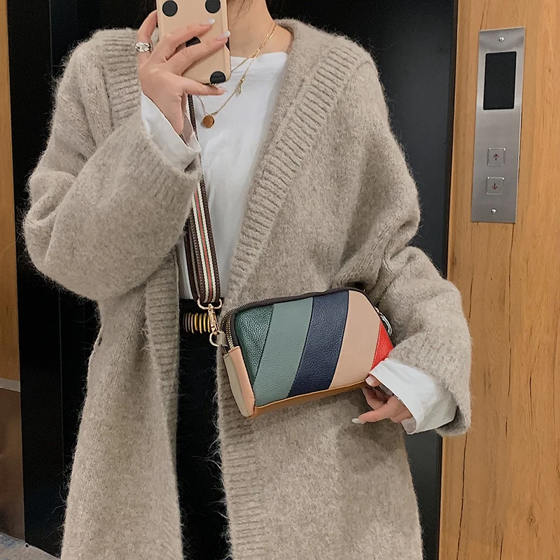 2021 Ladies Shoulder Small Bag Commuting Business Female Purse Top Quality Phone Pocket  Rainbow Women Fashion Bags for Girls