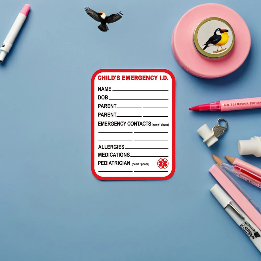 

Набор из 10 медицинских информационных наклеек для автокресла, для экстренного использования, высококонтрастные предупреждающие этикетки для колясок, рюкзаков, сумок для подгузников