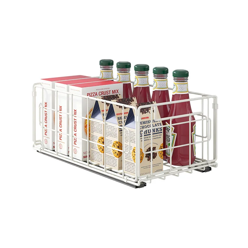 Kitchen deep cabinet drawer basket, multi-functional non-punching household drawer rack