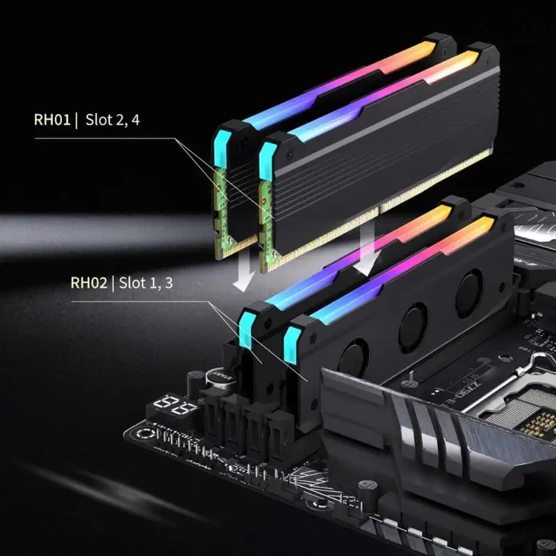

R53C DDR4 DDR5 Memory Cooling Heatsink With ARGB Syncs For Gaming And Workstations