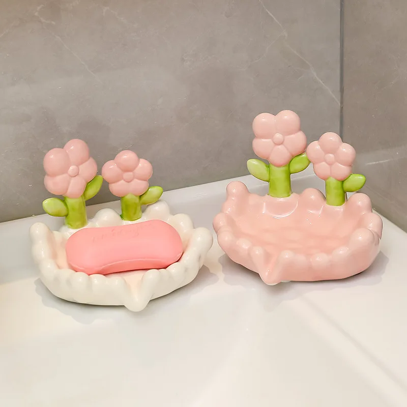 Tulip Jewelry Soap Box No Diamond Household High Quality Drainage Soap Storage Rack Bathroom Soap Rack Kitchen Soap Rack