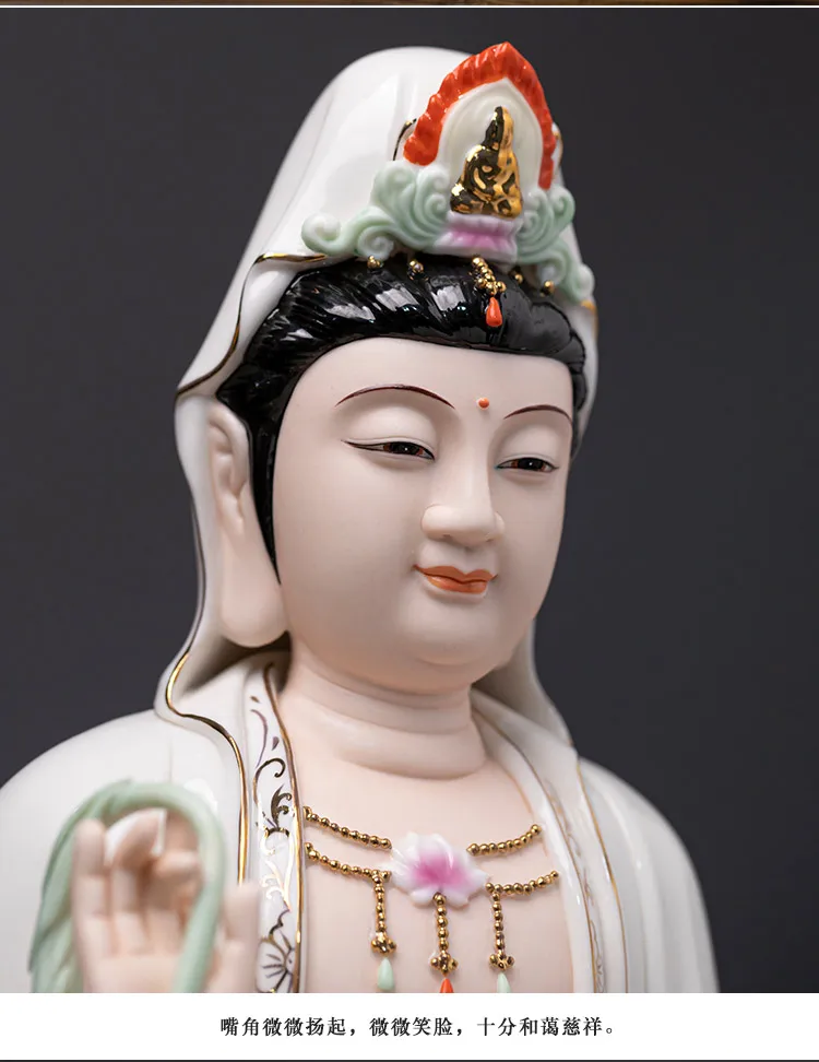 high grade Porcelain GUAN YIN PU SA BUDDHA Asia home Altar shop Worship efficacious Talisman family Goddess Mascot statue 30CM