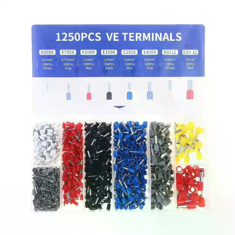 [MA]450/700/1250Pcs Insulated Cord Pin End Terminal Electrical Crimper  Tubular Terminal Block Connector Wire Terminal Kit[MA]