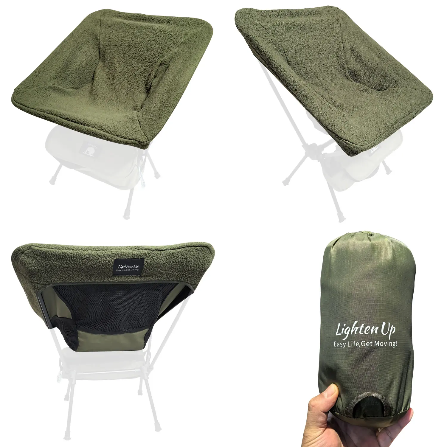 Elastic Coral Velvet High Back Chair Cover Solid Color Armchair Protector for Outdoor Autumn Winter Camping Warm