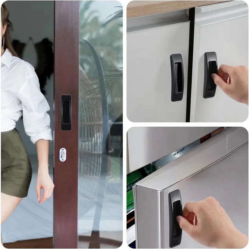 2 Stück selbstklebende Schiebetürgriffe aus Kunststoff für Küchenschränke, Glasschiebetüren und Schubladen