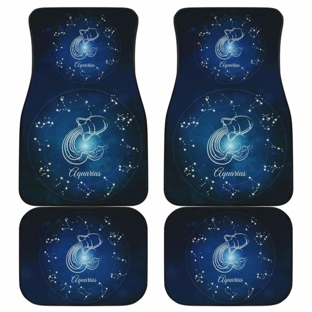 Twelve Constellations Customization All Protective Car Floor Mats Heavy Carpet Front and Rear Full Set 4PCs Pack for Car SUV