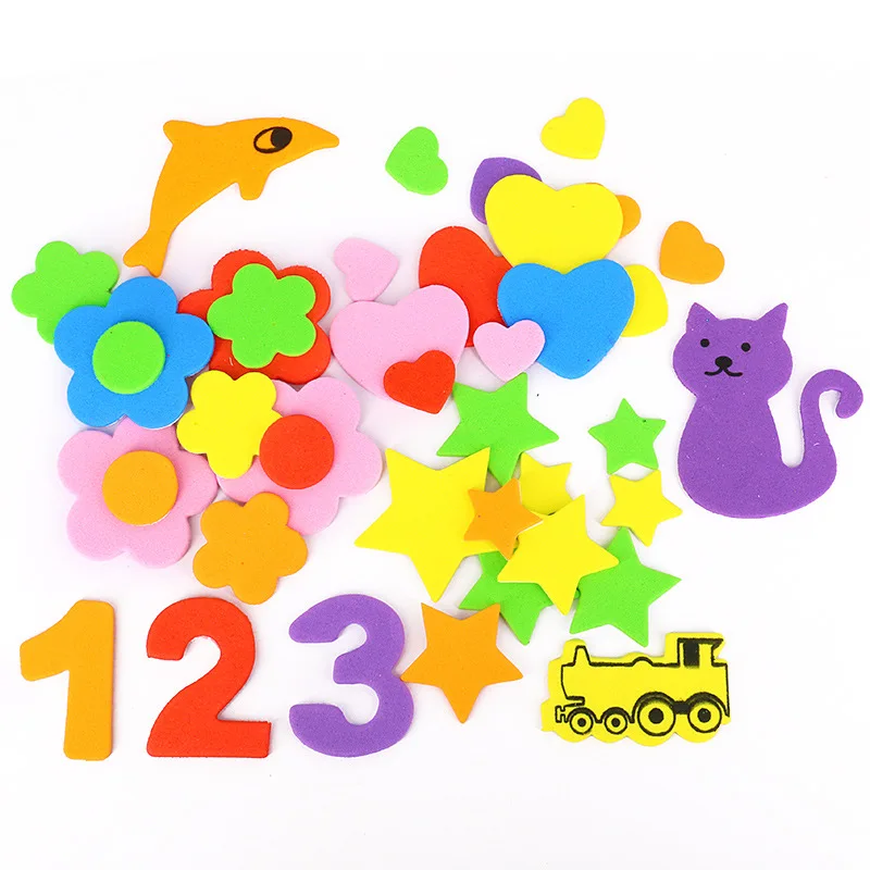 الأطفال الحرف اليدوية اللعب ثلاثية الأبعاد إيفا ملصقات ذاتية اللصق الكرتون الحيوان عدد ستار القلب مركبة الحرفية ملصق أطفال لتقوم بها بنفسك هدية TMZ