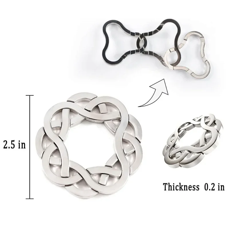 لغز فتح الفضة عقدة الصينية ، دعامات الدماغ المعدنية ، ألعاب الذكاء للأطفال والكبار