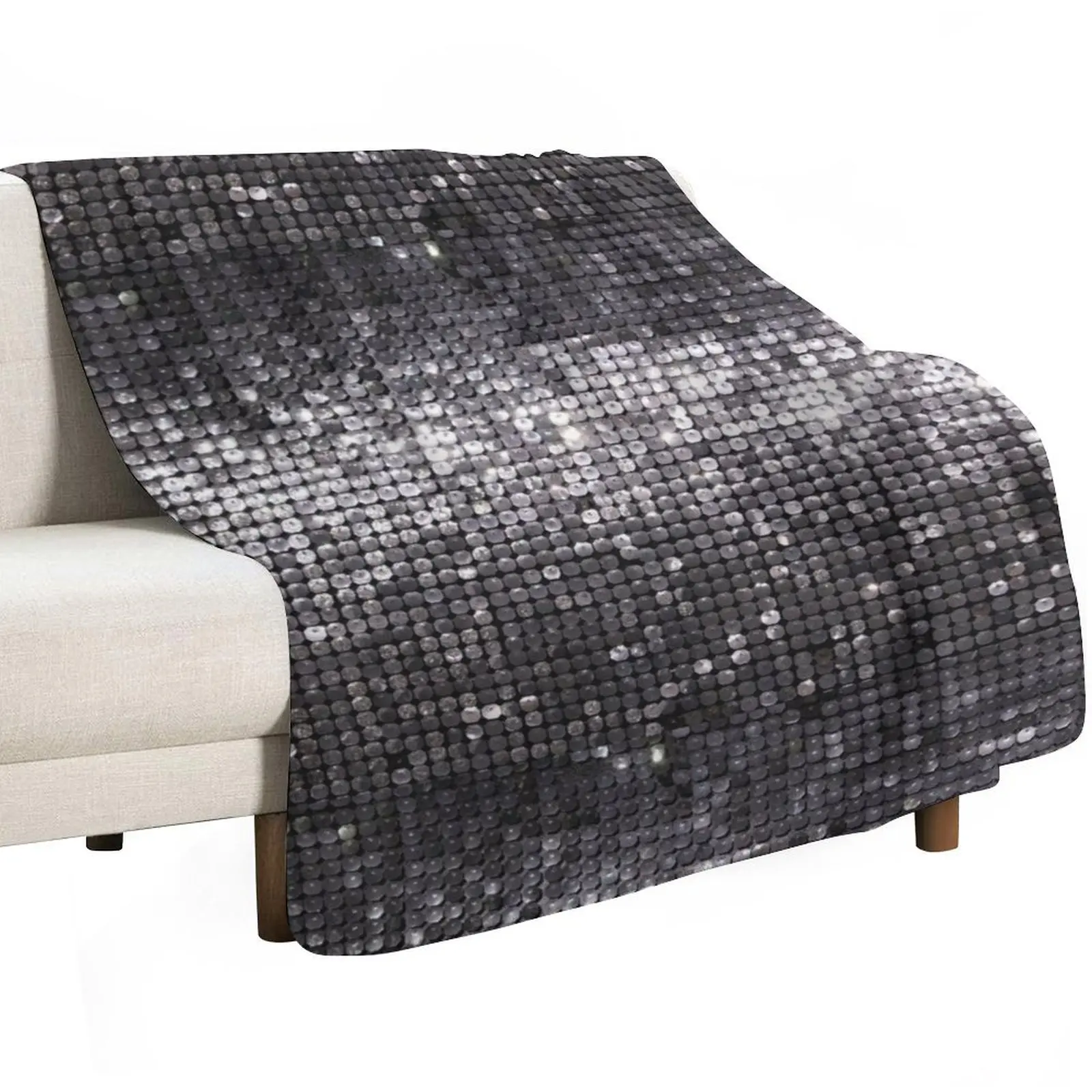 Silver Glamour (Photo of Sequin Only - Not Reflective) Throw Blanket Softest Large for babies Weighted for winter Polar Blankets