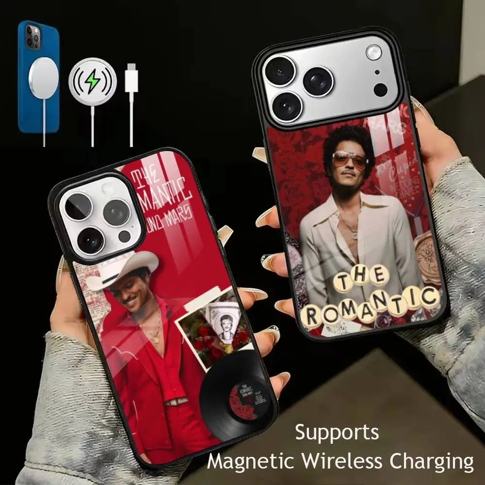 

Bruno Mars The Romantic Phone Case For iPhone17,16,15,14,13,12,11 Plus,Pro Supports Magnetic Wireless Charging