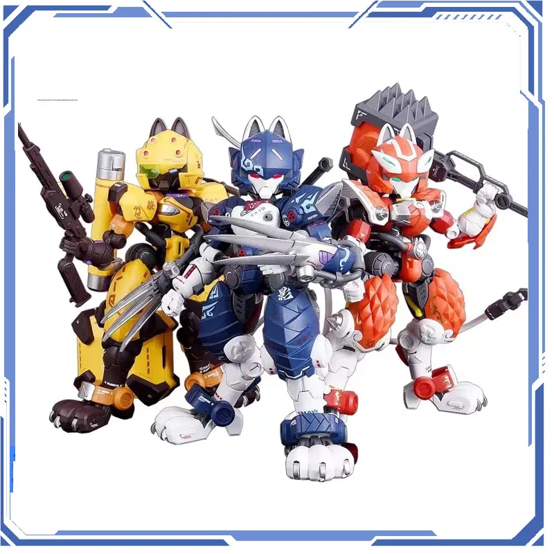 Iron Roars Ninja Cat Shadow Cat-01 Iron Roaring Mobile Armor Cat-01 Ninjacat-02 Fangs Cat-03 Robbery Fire Assembly Anime Figures