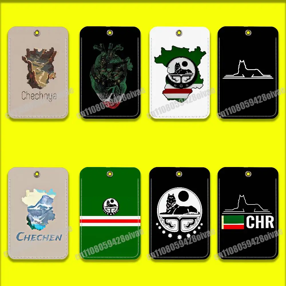 

Coat Arms Chechen Wolf Chechnya Russia Card Holder Case For ID Clips Credit Bank Access Water Sleeves Pocket PU Leather Keychain