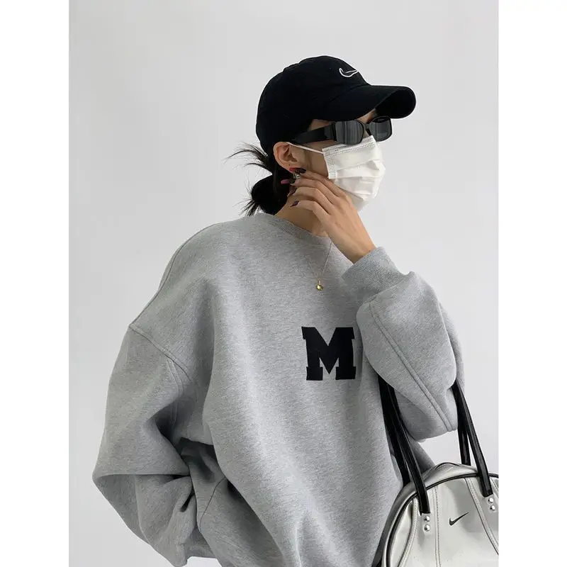 

Hoodless Pullover Sweater Women's 2022 Autumn And Winter New Loose All-Match Letter Printing