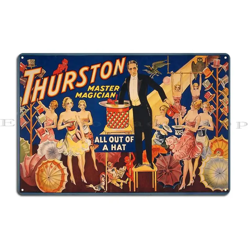 Thurston Master Magician All Out Of A Hat Magic Poster Heyprestoart Metal Signs Personalized Wall Mural Tin Sign Poster