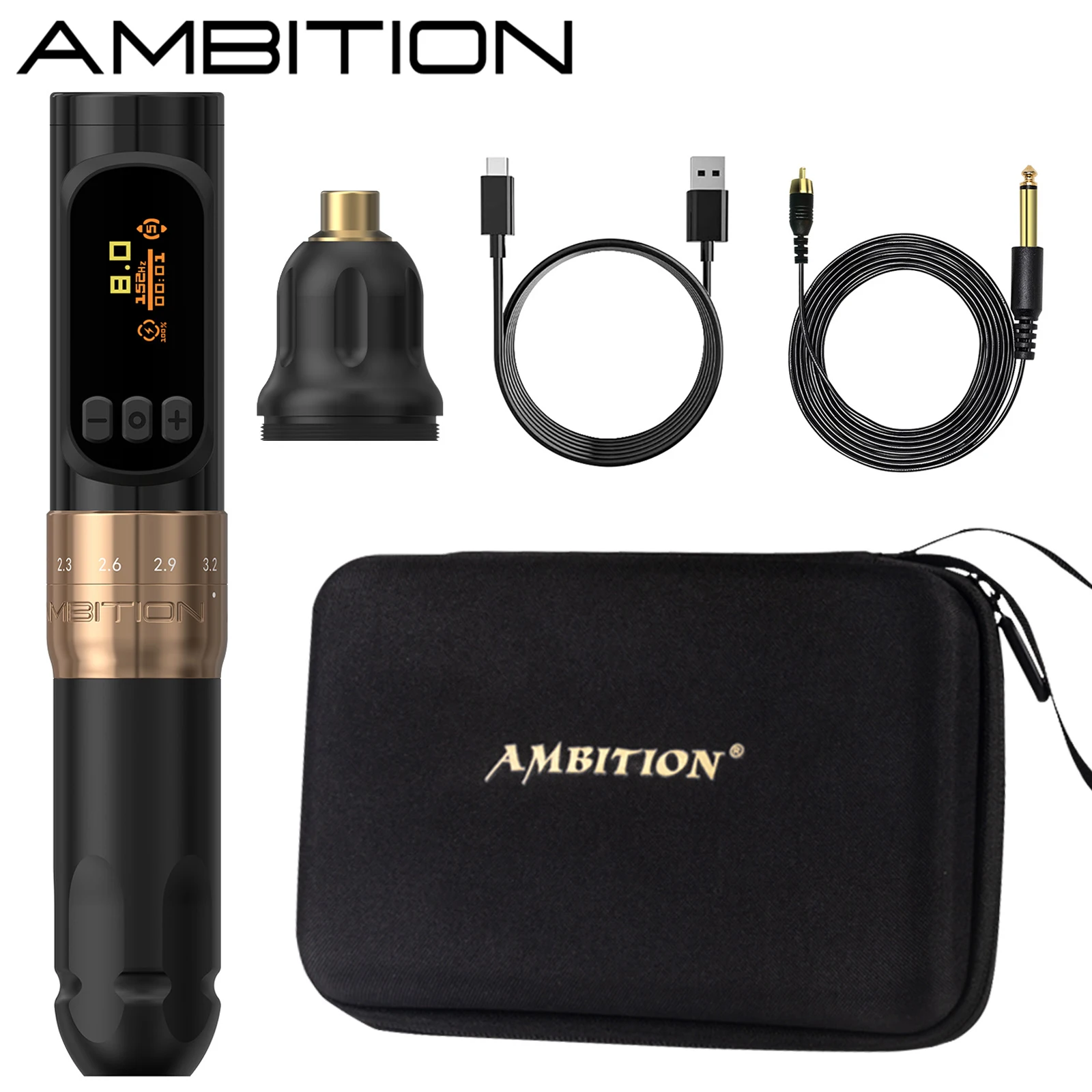 Ambition Sally 270 Stroke 2.0-3.5mm Wireless Permanent Makeup Coreless Motor Tattoo Machine adjustable Rotary Pen Tattoo Suppy