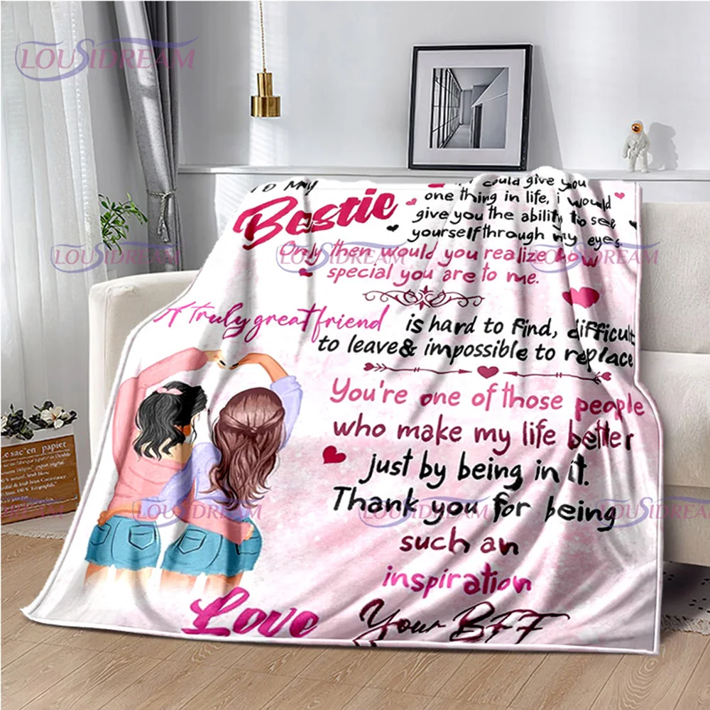 Best Friend Woman Bestie Blanket Girl Sister Blanket BFF Gifts Bestfriend Birthday Gifts for Anniversary Christmas Thanksgiving