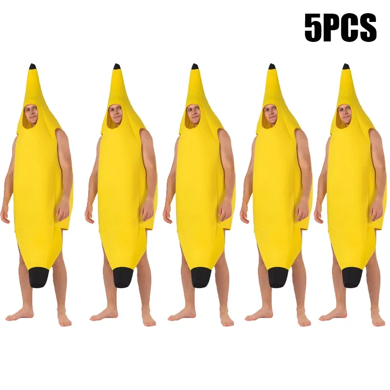 Erwachsene Kinder Unisex Lustige Banane Cosplay Kostüm Anzug Gelb Halloween Obst Fancy Party Festival Tanzkleid Kostüm
