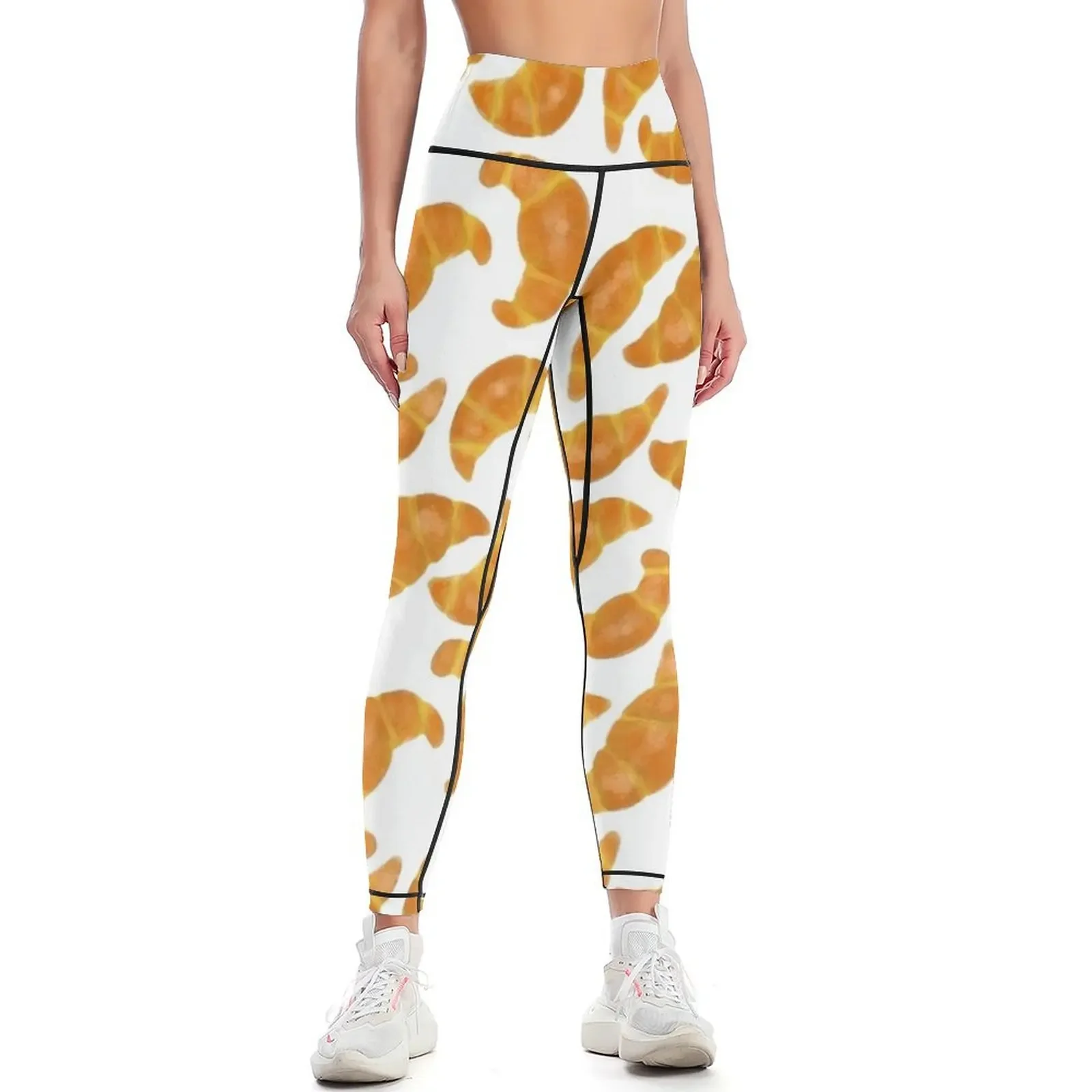 

French croissant pattern Leggings harem pants Women's sportswear Fitness's gym clothes joggers for Womens Leggings