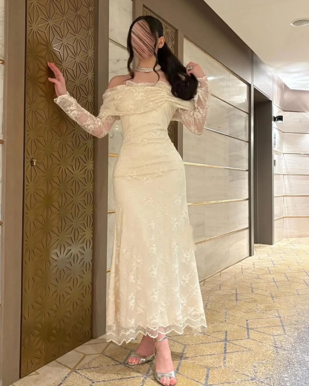 

Прямые кружевные платья для выпускного вечера с длинными рукавами по индивидуальному заказу, плиссированные бисерные вечерние платья длиной до щиколотки, вечерние платья