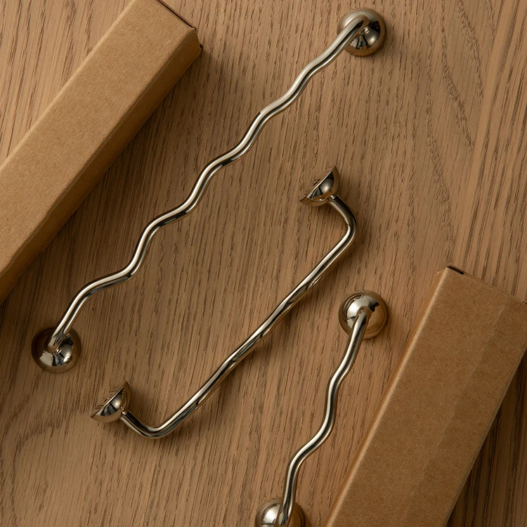 Creative Brass Furniture Handle Cabinet Bar Pulls Irregular Minimalist Handle Bedroom Bedside Mushroom Knob and Handle