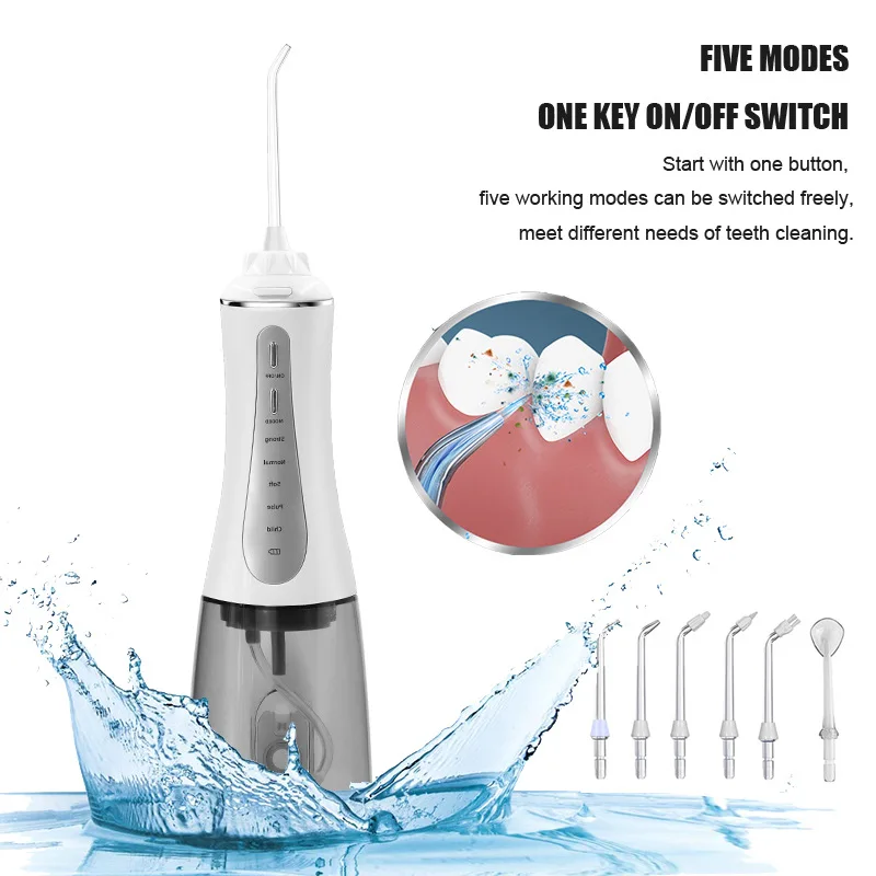 Portable dental flushing device, electric oral cleaning and dental washing device, stone removal and rinsing device