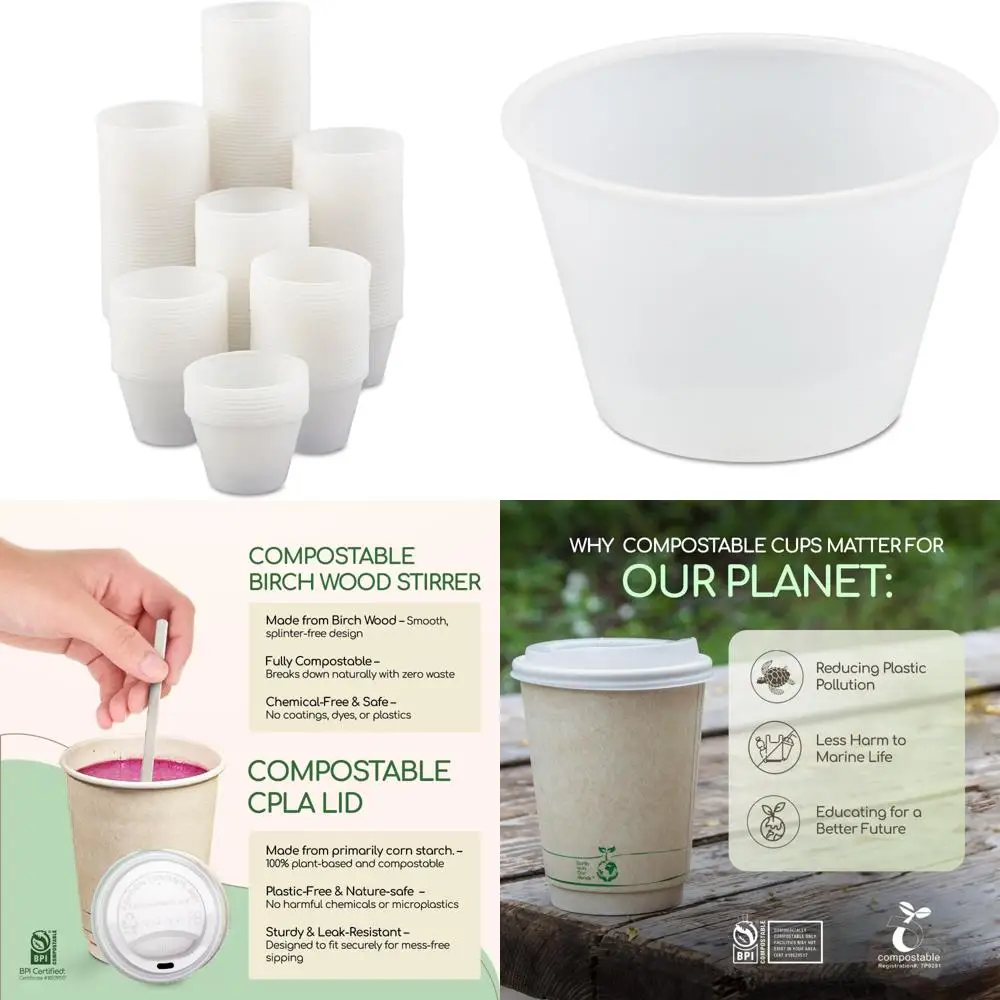 

4oz Translucent Polystyrene Disposable Cups, 250 Count per Bag, 10 Bags Total, Portion Cups for Catering and Events