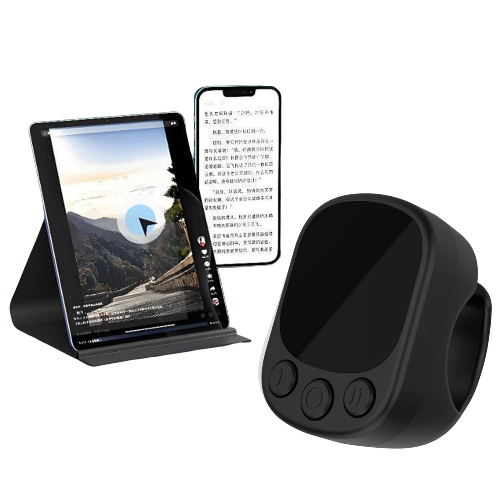 Page Turner Clicker BT Camera Shutter Remote Remote Scrolling Ring Touch Screen Page Turner for iPhone Android