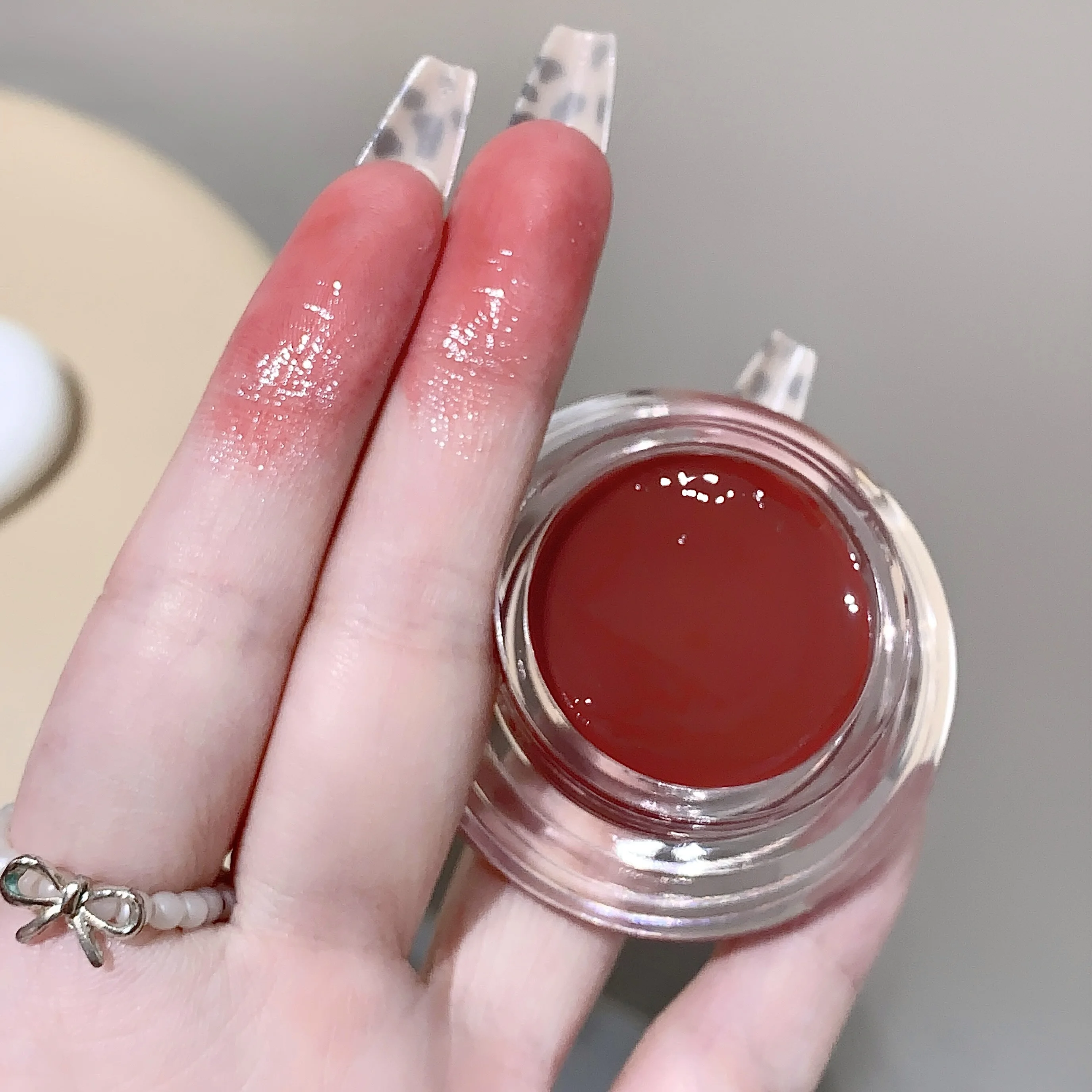 SHAQINUO multifunctionele lip- en wangbalsem - hydraterende bedauwde afwerking, langdurig pigment, natuurlijke Koreaanse stijl lipgloss en blush