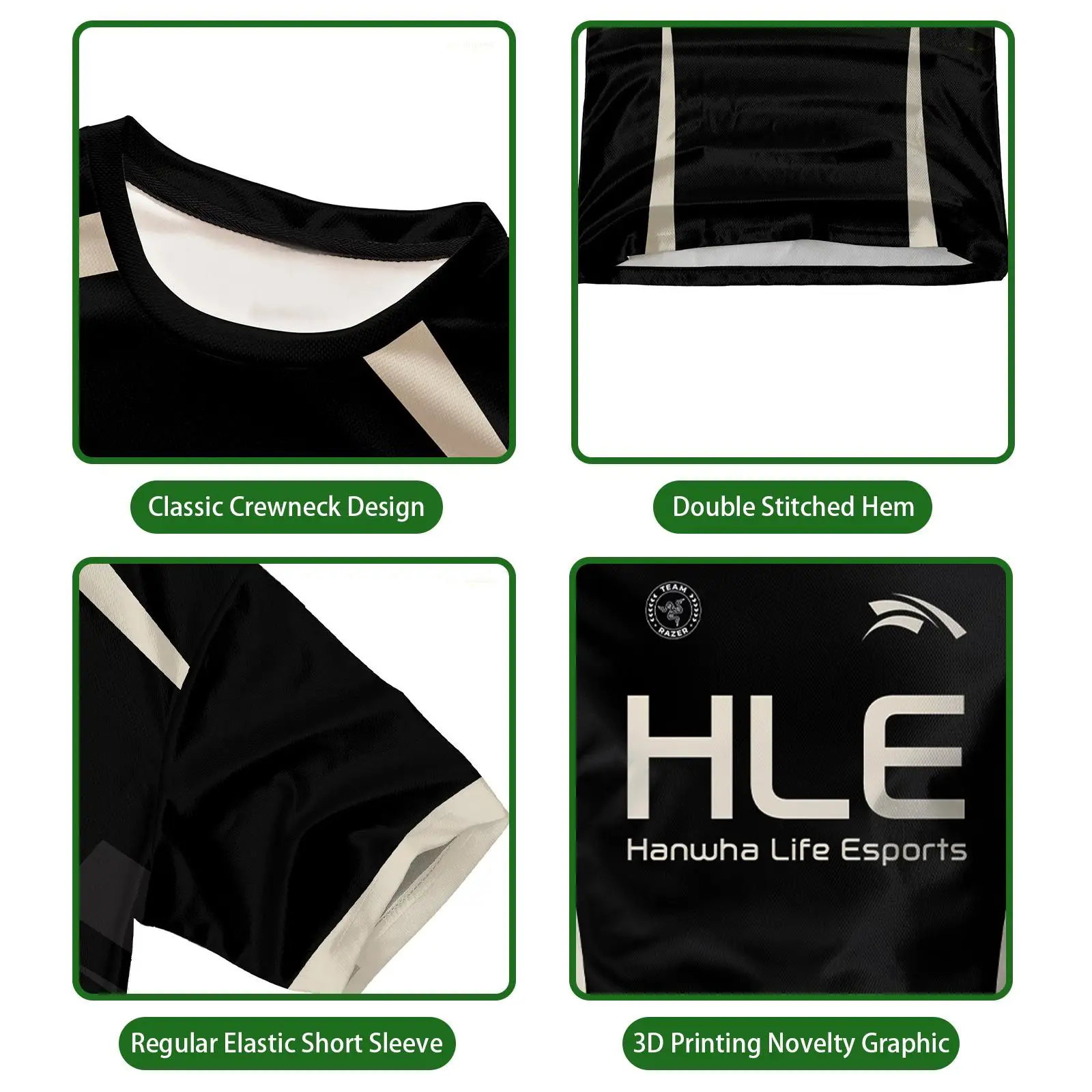 HLE S15 Worlds 2025 جيرسي Zeus Esports Pro League Team Training موحدة مروحة سوداء مخصصة للرجال والنساء تي شيرت بالجملة #5