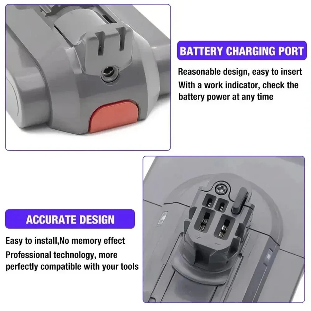 21700 Battery 25.2V 5000mAh for Dyson SV14 SV15 Vacuum Cleaner Fluffy SV15 V11 Absolute Extra V11 Absolute V11 Animal 970145-02