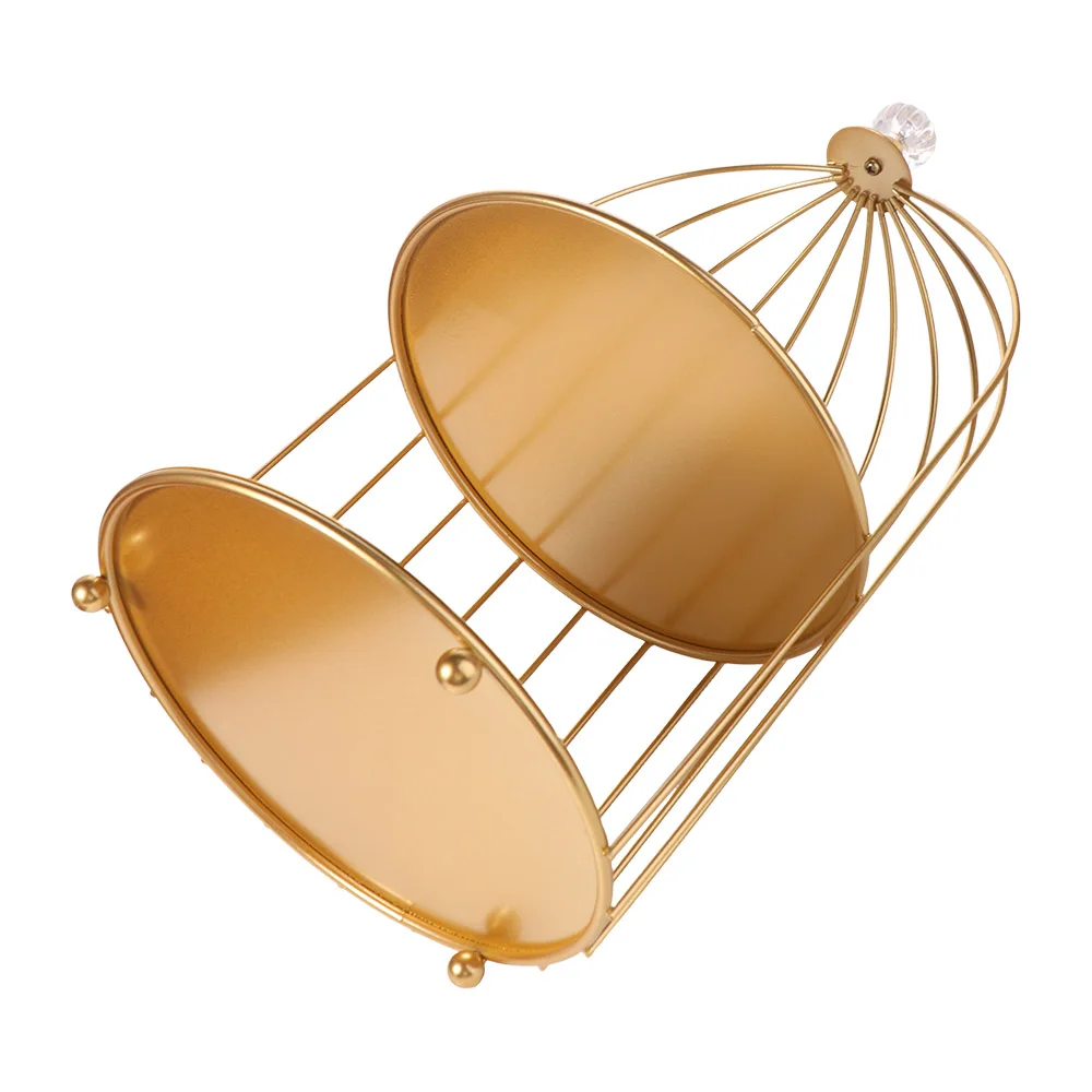 Easy to Clean Bird Cage Jewelry Rack Cake Stands Waterproof Iron Storage Holder Large Capacity Rust-proof Desktop Display Stand