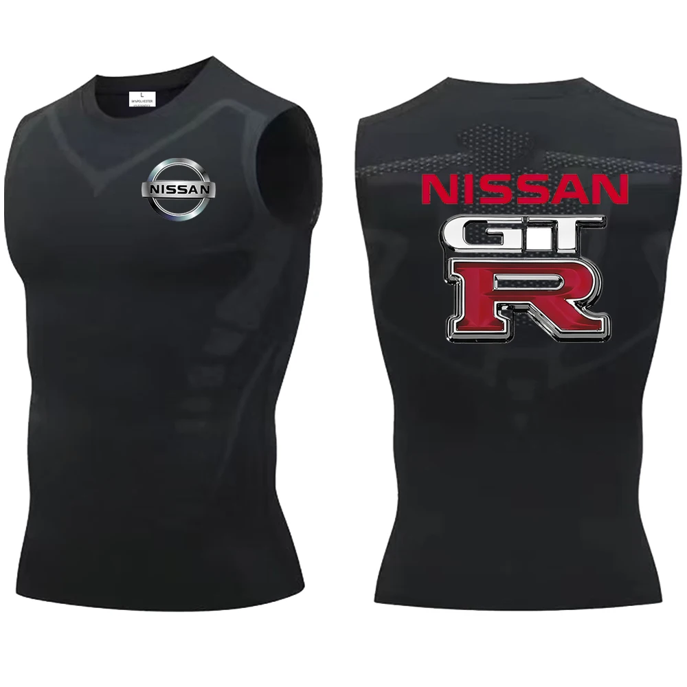 2025 Men's New Nissan Sleeveless Tight Fitness Shirt, Autumn Sports Quick drying Tank Top, Fitness Gym Exercise Running